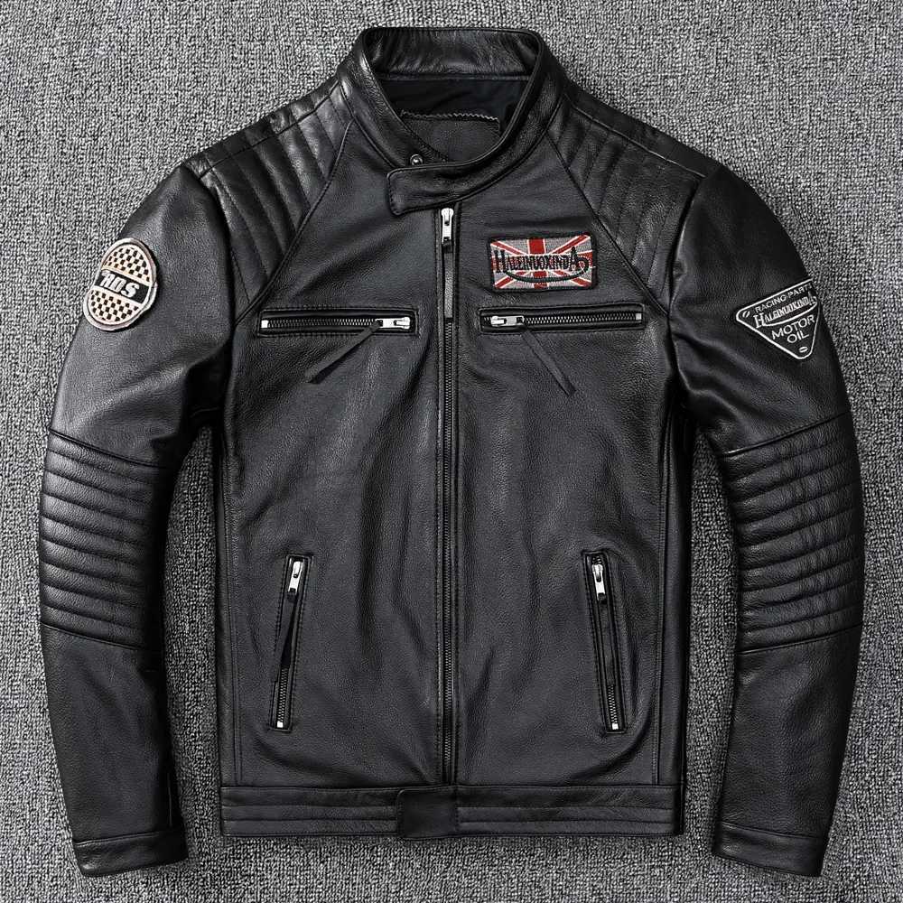 Mens Leather Jacket Autumn Men Clothing Handsome Motorcycle Jackets Two Colors Short Coats Kurtka Mska Skrzana Slim S260805DV1K