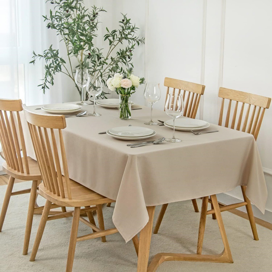 Pastoral Linen American Simple Polyester Cotton and Linen Dust-proof Table Flag Wedding Rectangular Decorative Tablecloth