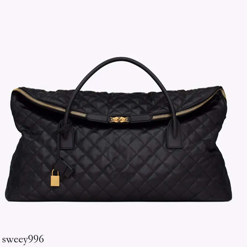 New duffel Quilted Oversized travel made of Organic cotton Classic Embroidery top handle padlock with removable leather men&#039;s bag AAAAA+-image-1037811208