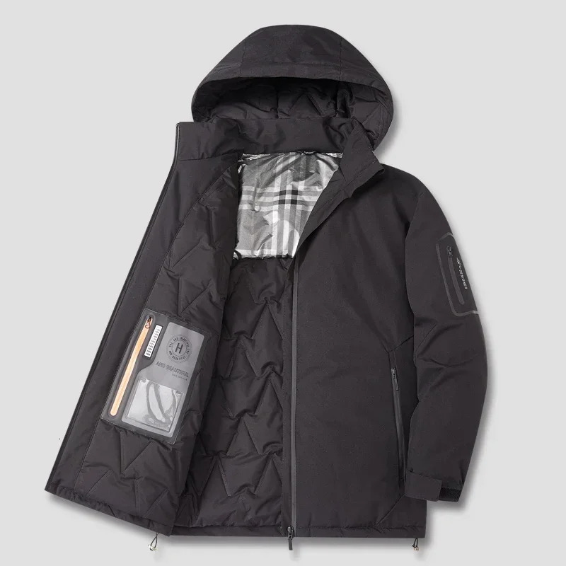 Outdoor hiking waterproof Parkas mens thick wool inflatable jacket 6XL winter windproof Parka Coats casual 2024 241212Z