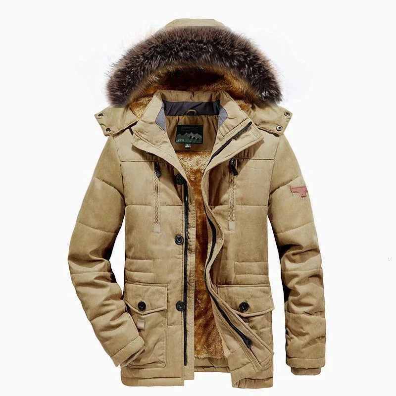High quality mens winter jacket with multiple pockets cargo hooded casual long warm Parkas size 7XL 241212Z