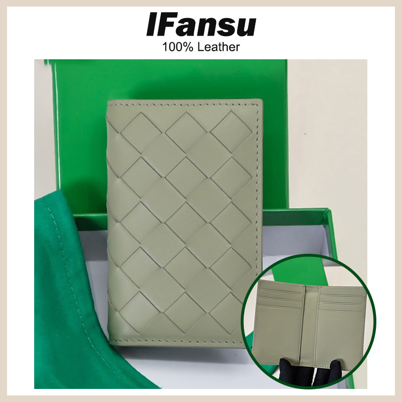 Cowhide Woven Center Compartment Flip Card Holder Luxury High Quality Fashion Simple Men and Women Business Card Storage New
