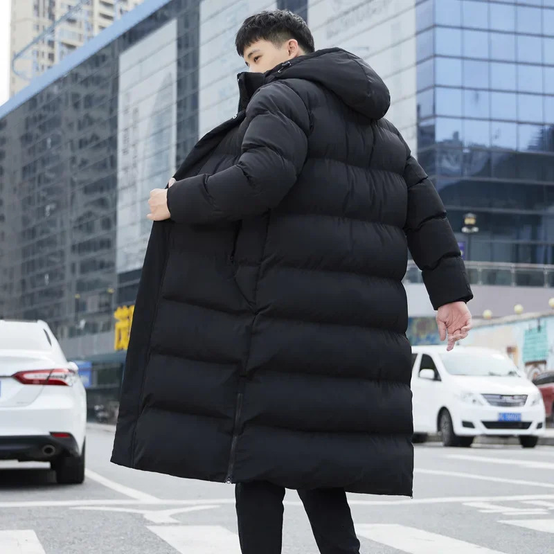 2024 Korean Winter Parkas Hiking Down Mens Long Jacket Windproof Hooded Thermal Puffer Large Size Snow Men Clothing 241212Z