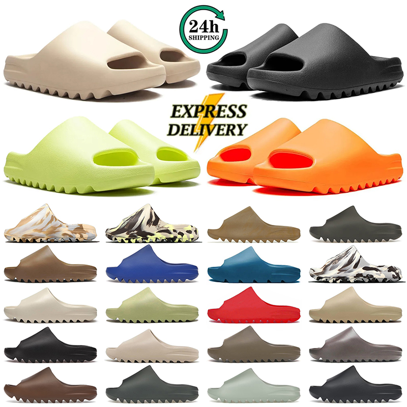 Free Shipping Designer Slides For Mens Slippers Dark Onyx Bone Slate Grey Marine White Black Womens Sandals Men Solid Sliders Flat Mules Big Size