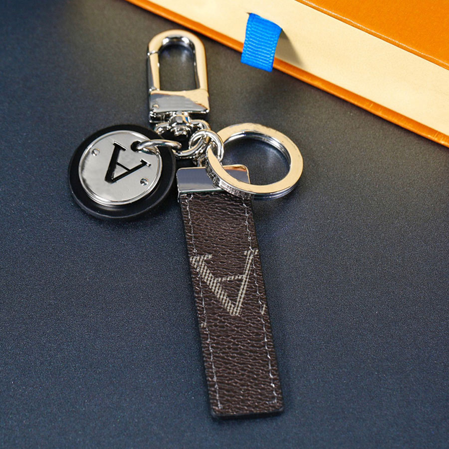 Mini porte-clés avec pendentif circulaire en cuir pour voiture de styliste, accessoires disponibles en 3 couleurs