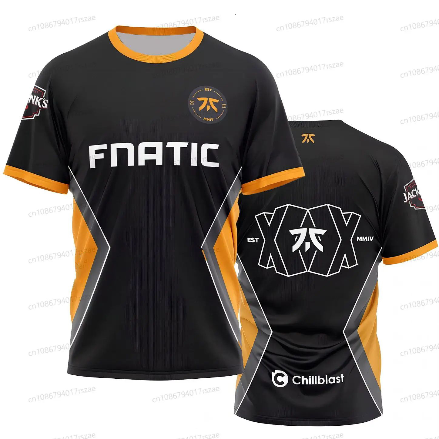 Men's T-shirts Fnatic Esports Team Uniform Jersey 2024 Summer Mens Round Neck 3d Printed Breathable T-shirt Casual Short Sleeved Tops 7doi
