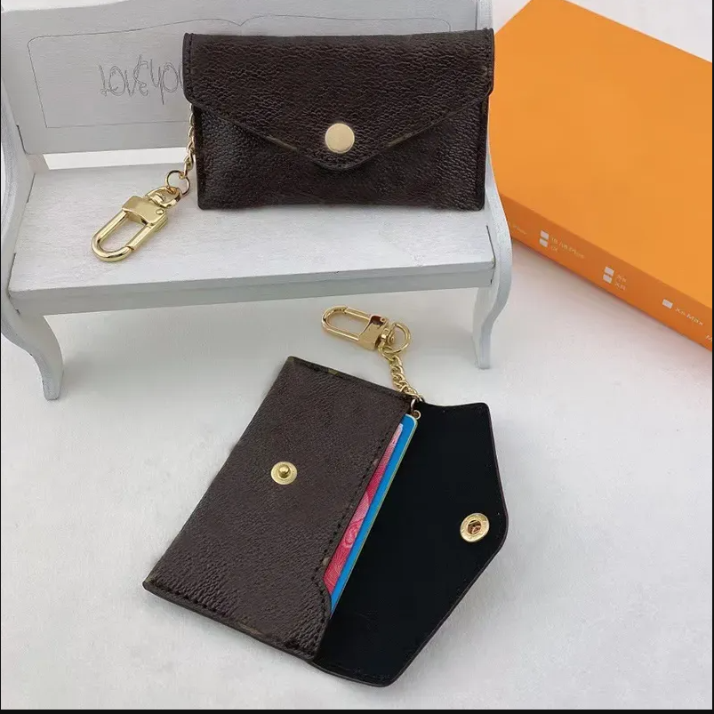 985 Luxury Designer keychain Fashion Womens Mini Wallet High Quality Genuine Leather Men Coin Purse Color Wallets Holder 852-image-911969721