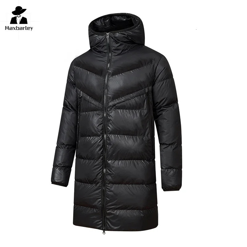 2024 Winter Jacket Mens High Quality Skiing Long Gloss Waterproof Warm Park Thick Cotton Apron Coat 241212Z