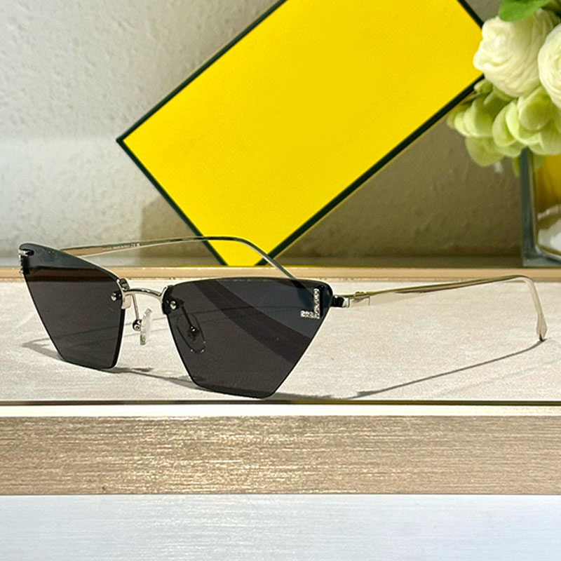 Luxury High Quality First Crystal Sunglasses 40046 Mens And Womens Retro Gradient Brown Frameless Eyewear Summer Sunshade Protection Glasses With