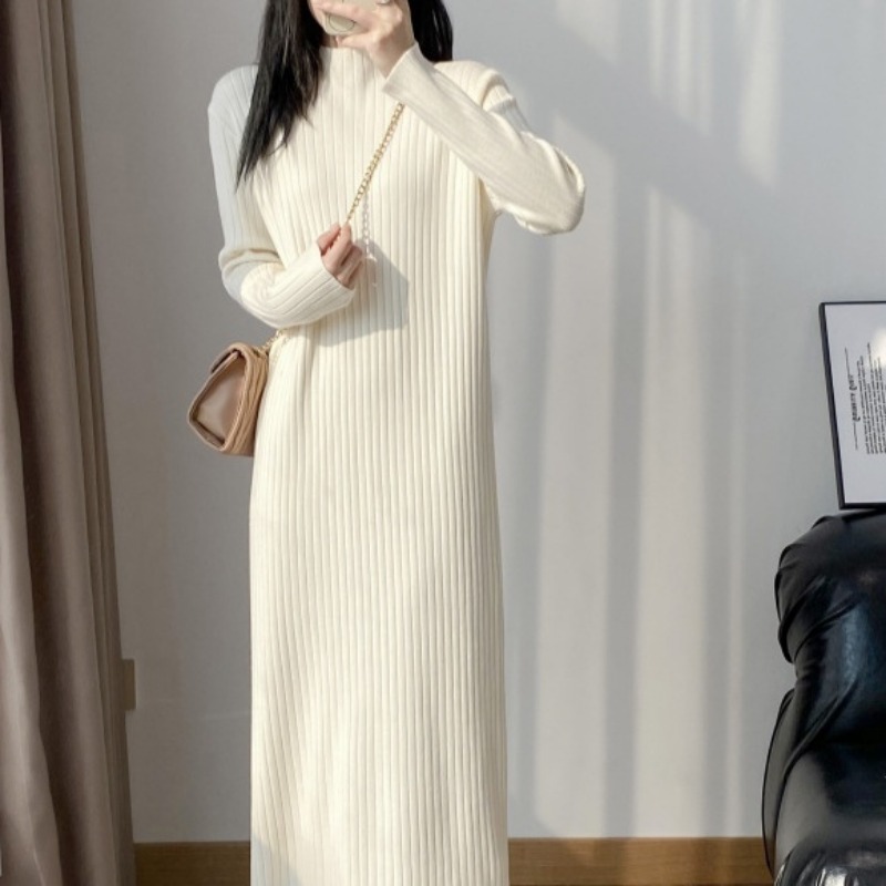 (1) personnalisé nouveau Style d'hiver longue ample grande taille gland robe pull manteau robe de Base