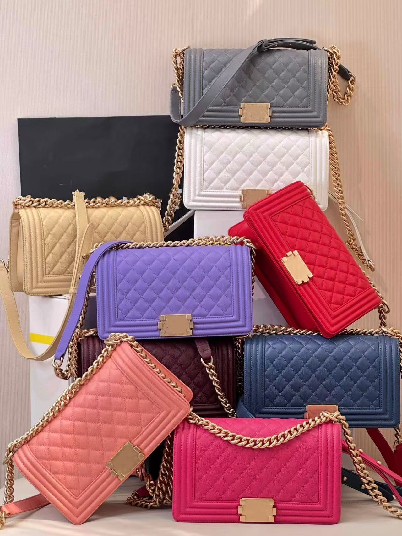 Designer bag top-quality genuine leather classic caviar exquisite craftsmanship luxurious pure copper hardware chain crossbody bag handbag Fashio