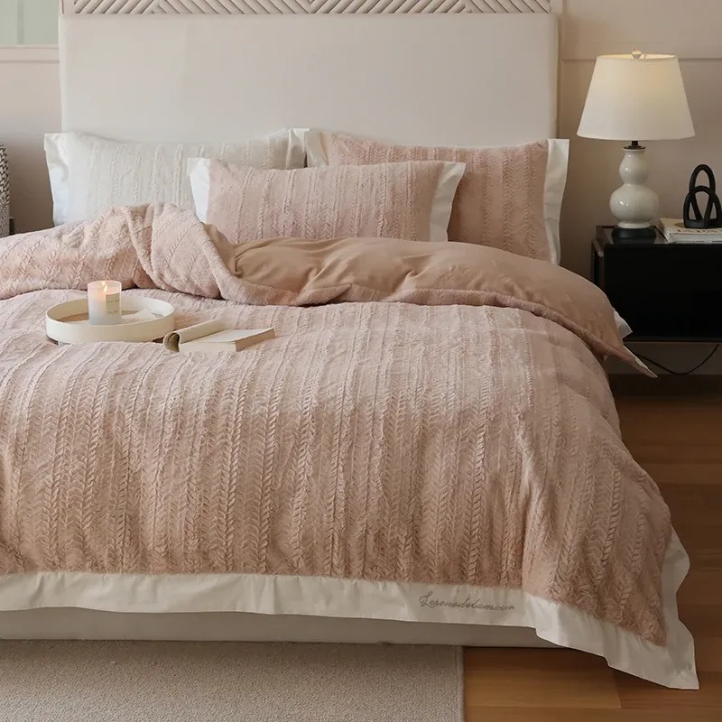 24 hight Queen Solid Bedding Set Adult Duvet Cover Sheet Linen Soft Washed Cotton Polyester Twin Queen King Green Blue Bedclothes 201210-image-1042935418