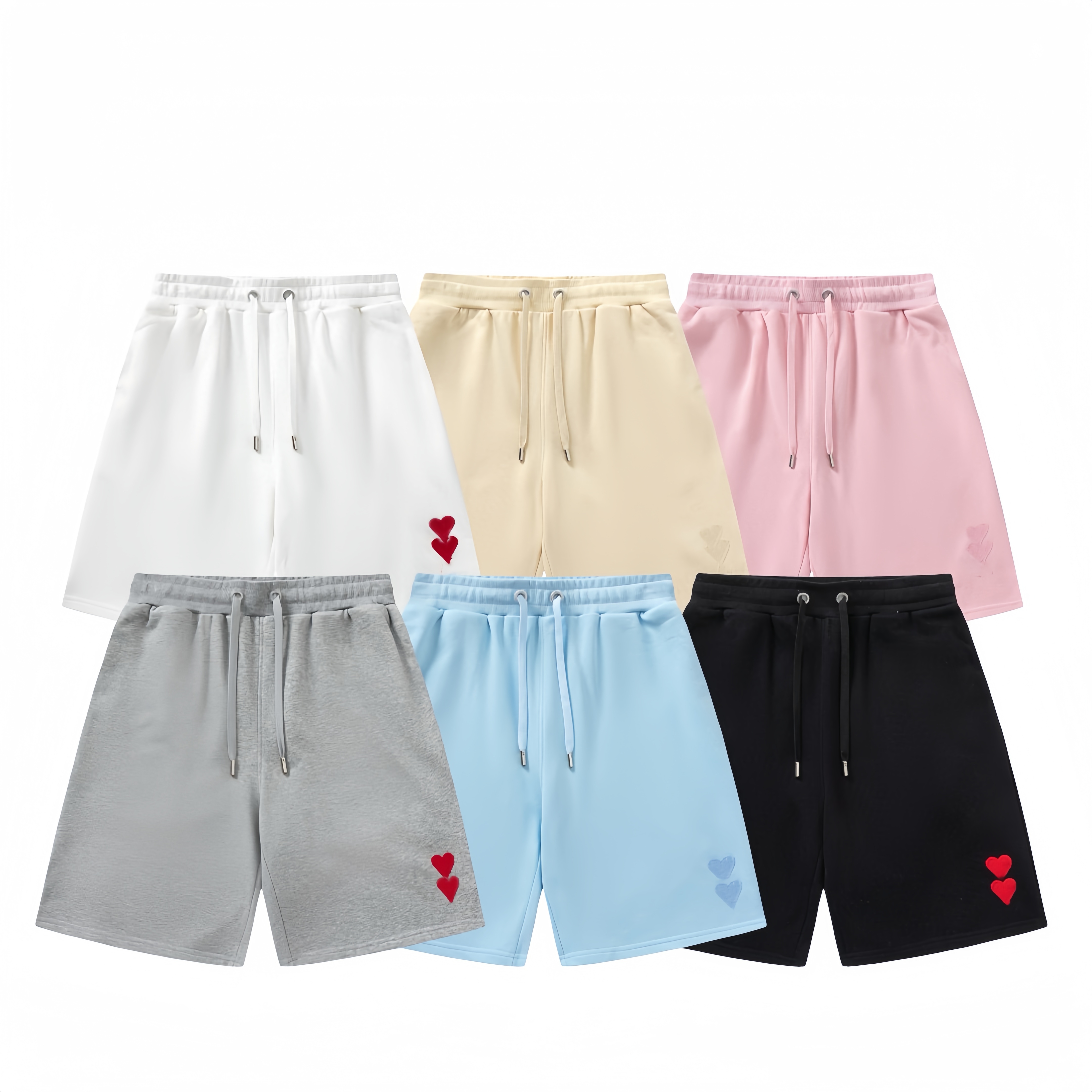 mens shorts Designers Casual Pants short Mens Beach pants heart-shaped embroidery High quality Men pocket sport running short Hip Hop Streetwear