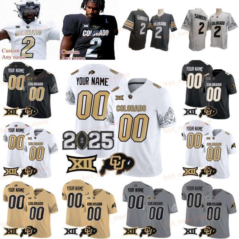 Custom 2024 Colorado Buffaloes Football Jersey Shedeur Sanders Travis Hunter Shilo Sanders Cormani McClain Dylan Edwards Trevor Woods Solder