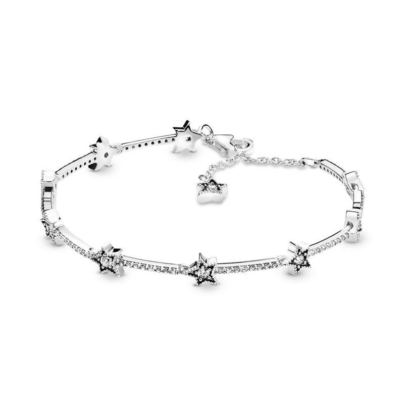Bracelets de charme étoiles Bracelet de liaison céleste pour authentique sterling chain de main de mariage bijoux femmes concepteur de cadeaux