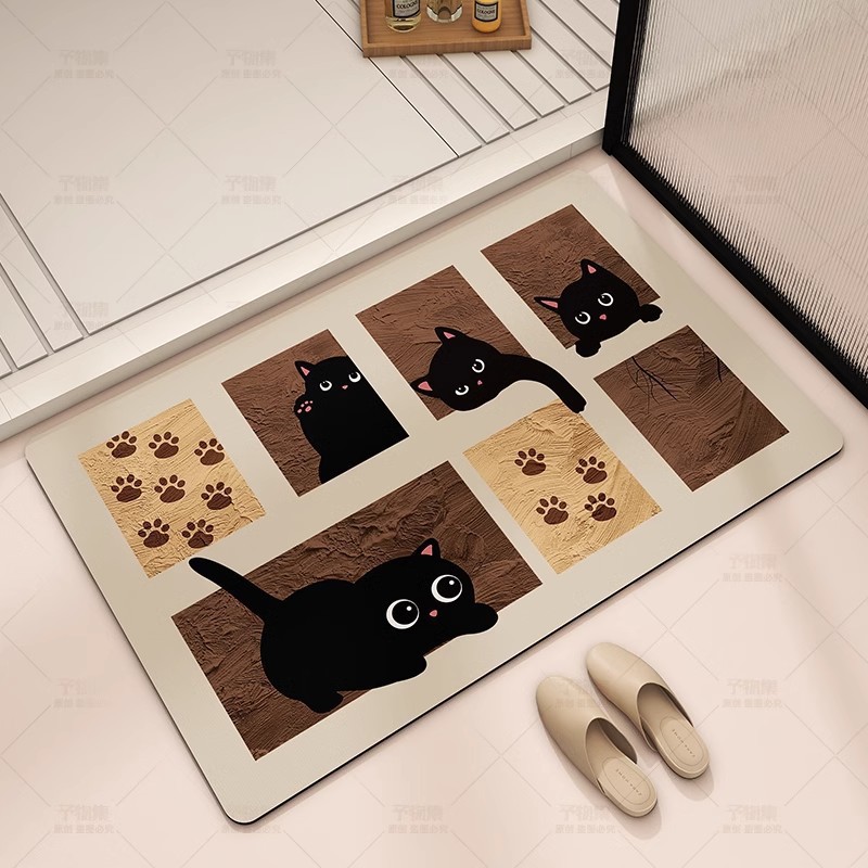 Bathroom Floor Mats Bathroom Non-slip Absorbent Toilet Strong Door Toilet Quick-drying Foot Mats Carpet Bathroom-image-1038421476