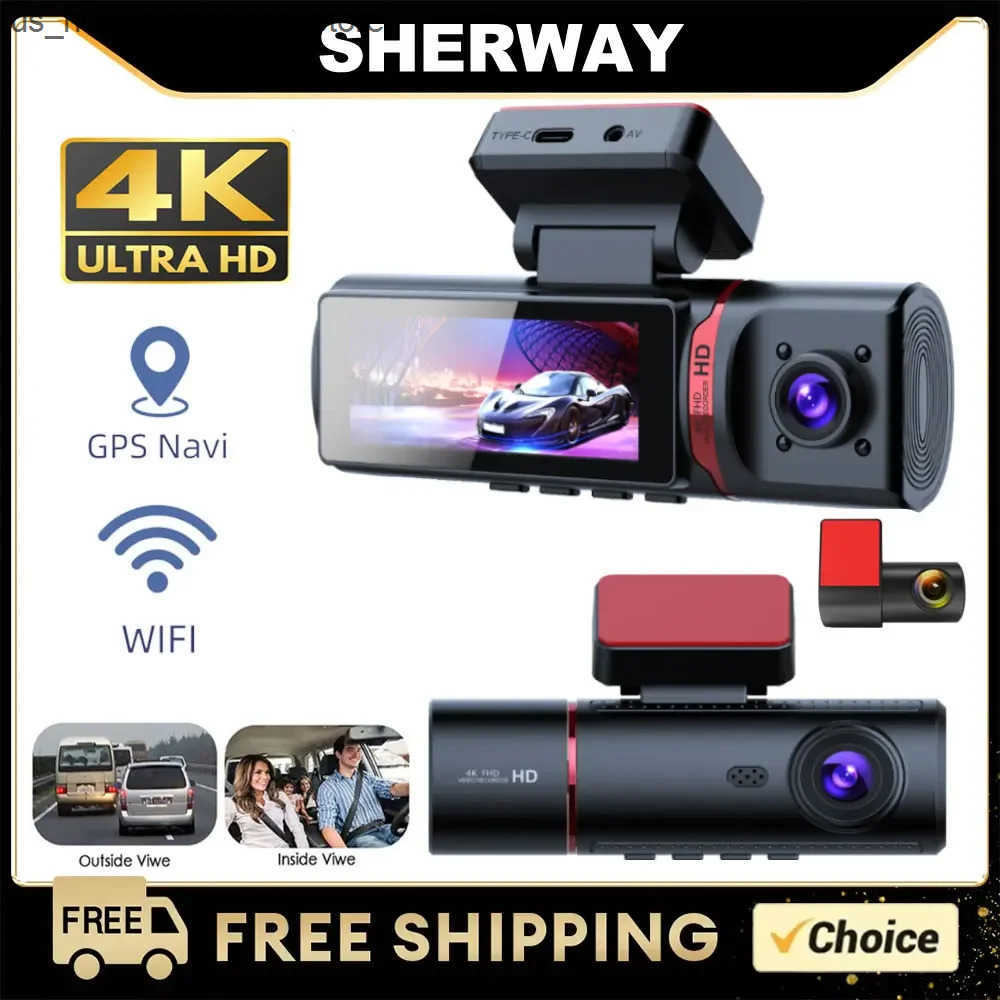 car dvr 3 Channel Car DVR UHD 4K 3-Lens Inside Vehicle Dash Cam Three Way Camera DVRs Recorder Video Registrator GPS Dashcam Camcorder J241218-image-1038424183