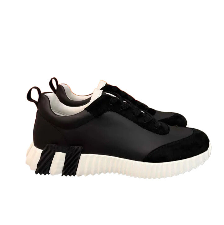 Street Style Plain Logo Platform Sneakers Black Designer Men Trainers Luxury Shoes Light Sole Mesh Suede Goatskin Breathable Trainers-image-974941923