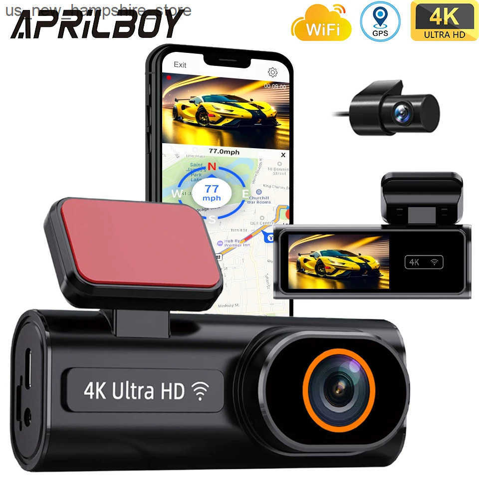 car dvr Car DVRs Aprilboy 4K WIFI Dash Cam Mini CAR DVR Front and Rear Dual Lens With 1080P Black Box Room Night Vision Camera Parking Monitor J2-image-1038422318