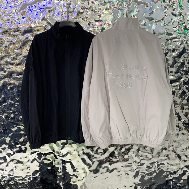 24FW Europe Plus Size Fashion Letter Embroidery Woven Windbreaker Jacket Oversized Coat 1218