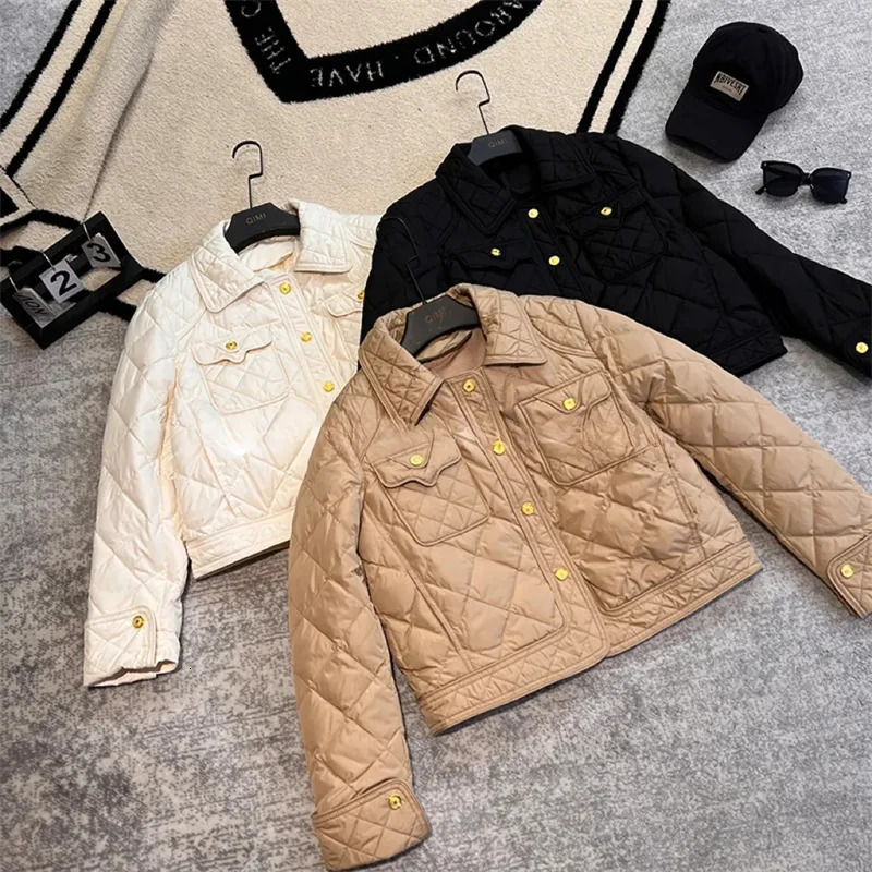 Womens Winter Parka Lightweight And Thin Casual Fashion Down Cotton Jacket Lady Xiaoxiangfeng Ladies Warm Cotton Padded Coat 241213