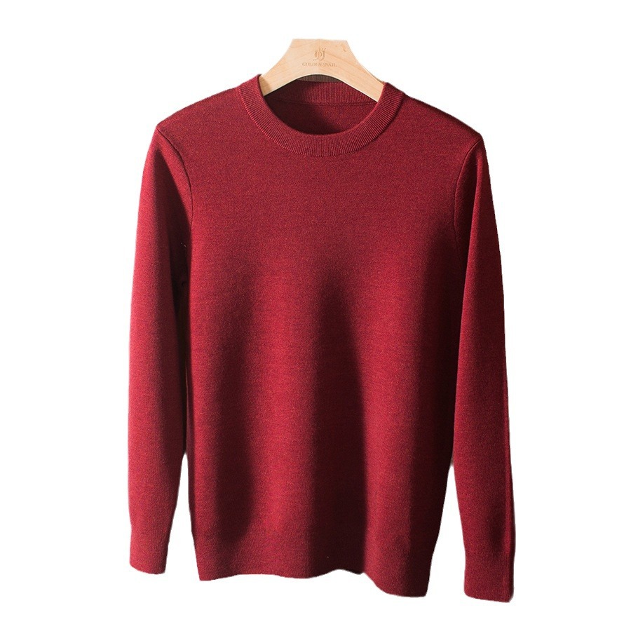 134Men Wool Sweater, Four-pin Thick Warm Round Neck Autumn and Winter Bottoming