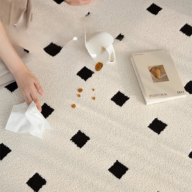 Diatom Silk Carpet Living Room Autumn and Winter Dirt-resistant Italian Style Internet Celebrity Light Luxury High-end Bedroom Solid Color Carpet