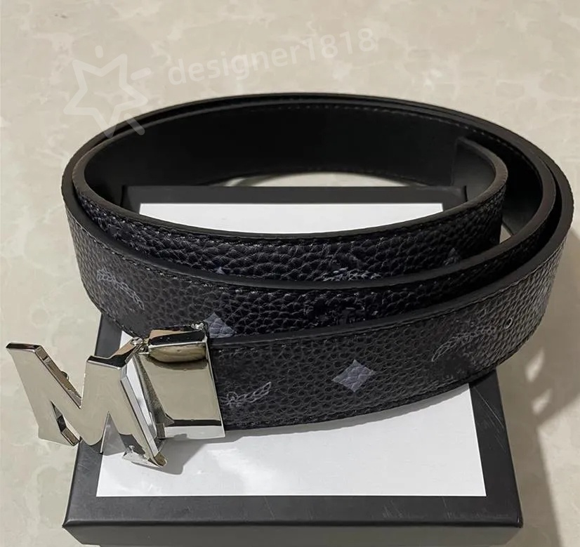 Designer mens belt classic Genuine Leather men belts causal metal smooth letter buckle man designer wirstband multiple styles optional width 3.3cm s