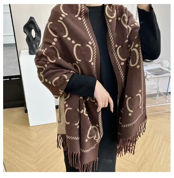 Designer scarf Women New Scarf Cashmere Thick Shawl Long Winter Pashmina Wraps Hijab with Tassel Bufanda Foulard-image-939956275