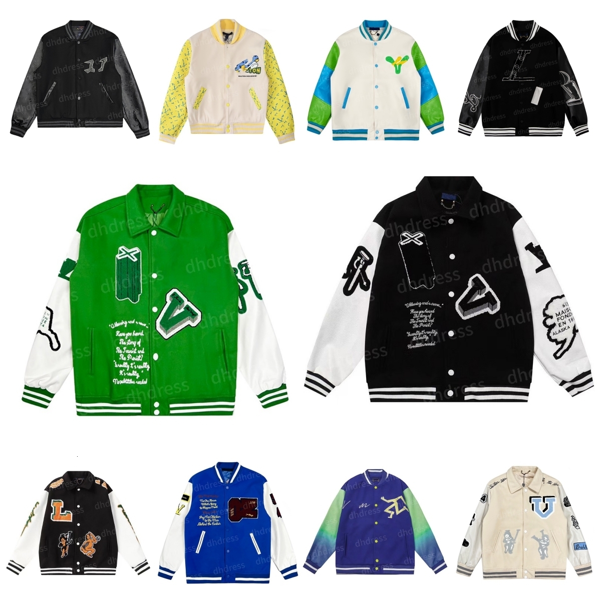Mens Jackets designer Varsity Baseball Coat Uniform Man Womens Letter Embroid Warm Flocking Leather Single Jacket Breasted Couples Bomber Clothin L2