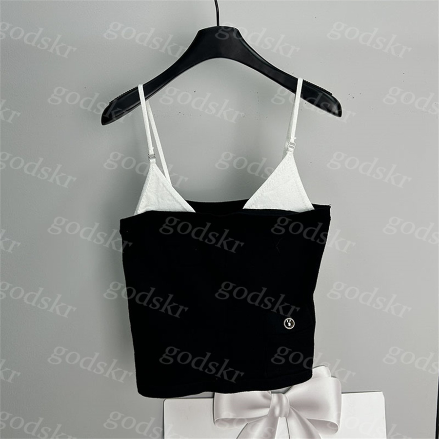 Sexy Camisole Women Embroidered Backless Crop Tops Splice Slim Deep V Tank Tops Summer