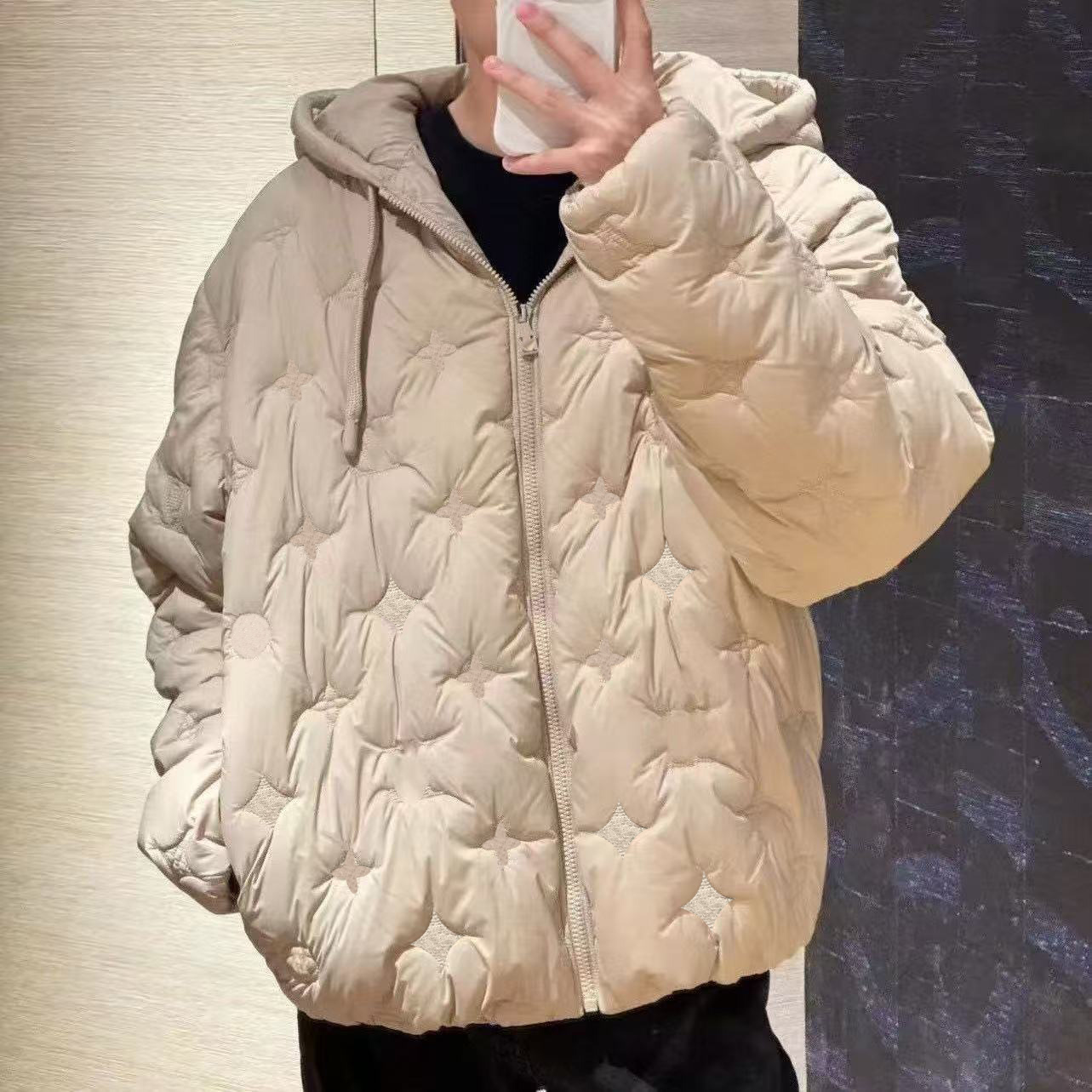 Men's Down & Parkas Designer Winter puffer jacket men women down luxury designer jackets 3d embroidered parka zipper cardigan coats casual c