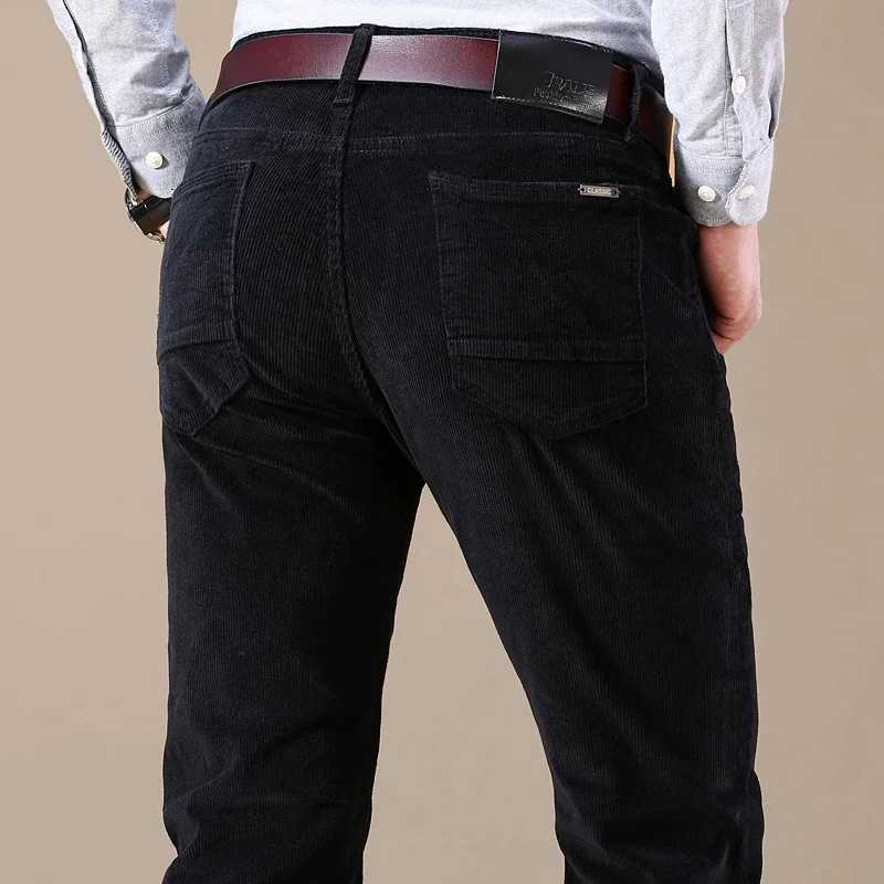 2024 Autumn Winter Corduroy Casual Solid Color Business Fashion Slimming Mens Stretch Straight Pants W241220 59