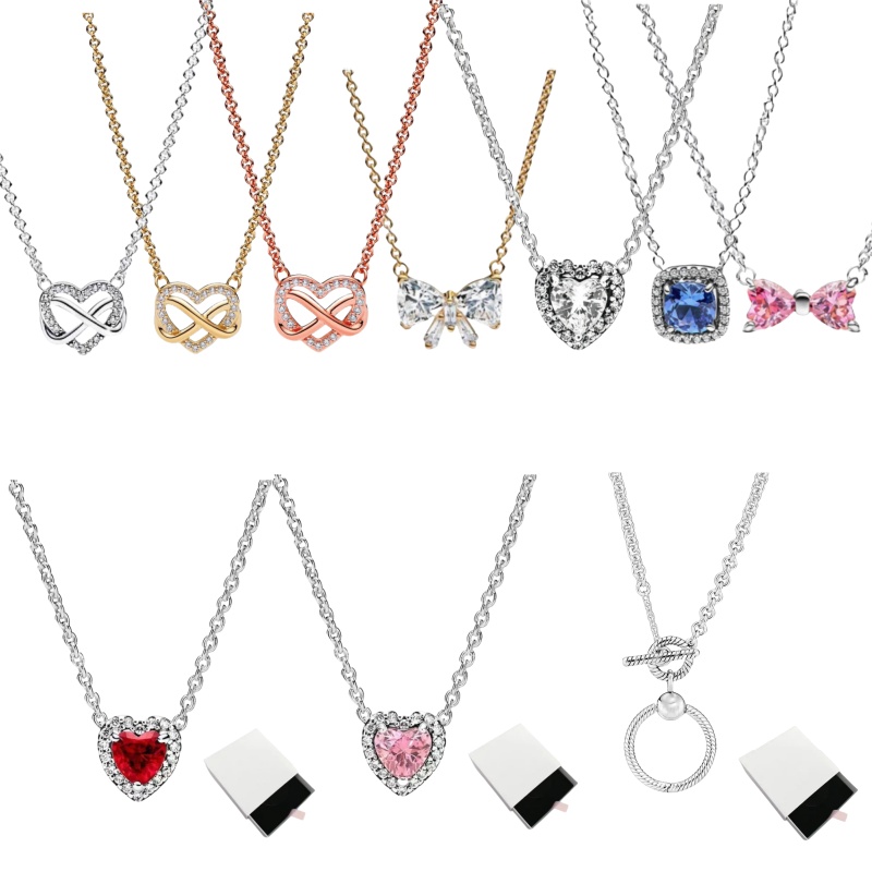 necklace Designer necklaces with box heart pendant necklaces for Women popular Collarbone chain S925 Silver rose gold Luxury jewelry Engagement gift