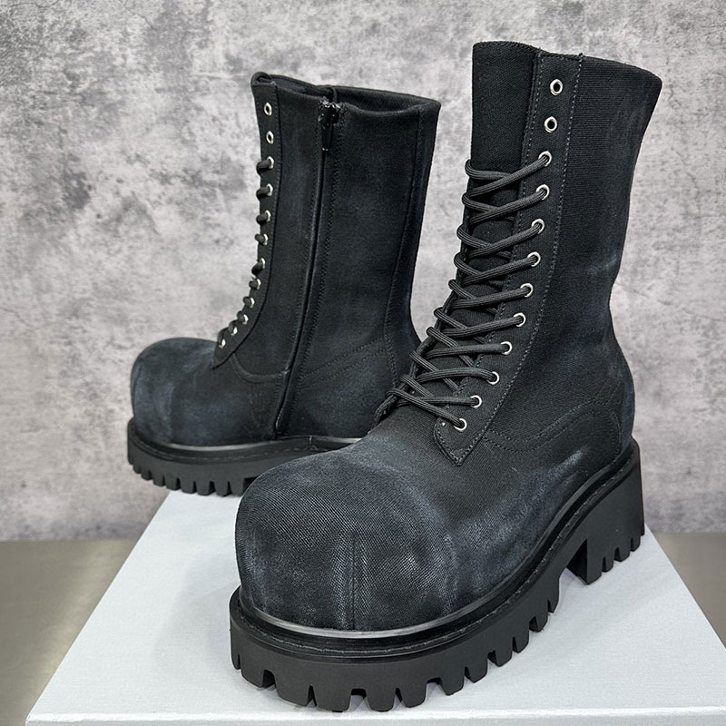 MENS STOMPE BOOTIE IN BLACK designer boots luxury mens autumn winter boots high quality original production inner zipper closure fashionable roun