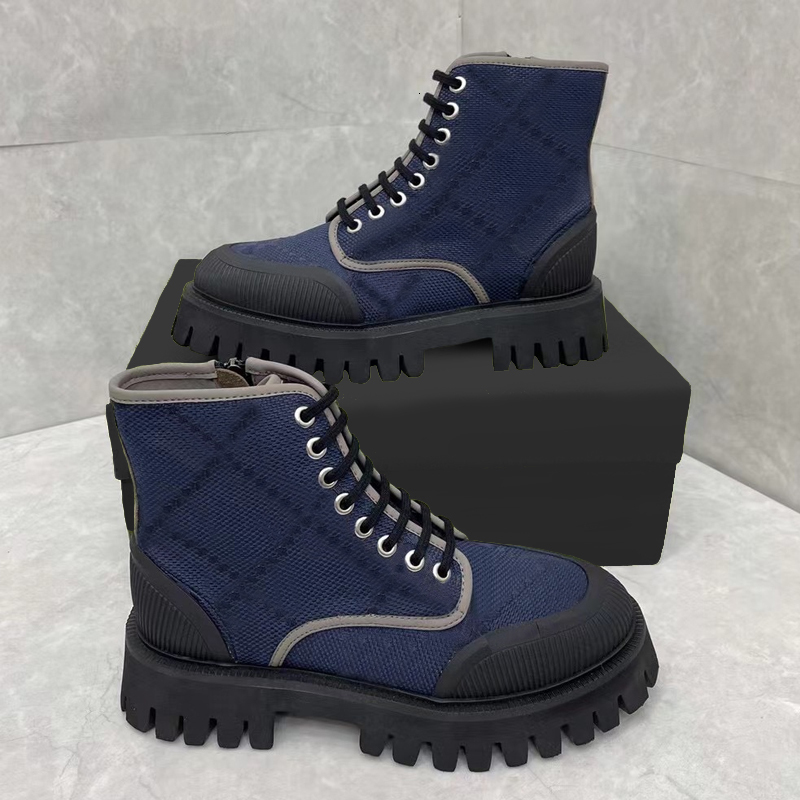 Big Size Mens Boots Martin Boots Ankle Boots Leather Platform Boot Black Blue Colorblock Winter Shoes Comforts Classic Flat Short Boot 456-image-891370772