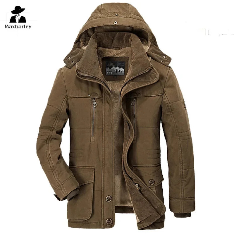 Mens long winter coat hooded casual warm Parkas 7XL highquality mens suitable multi pocket cargo jacket y241212Z