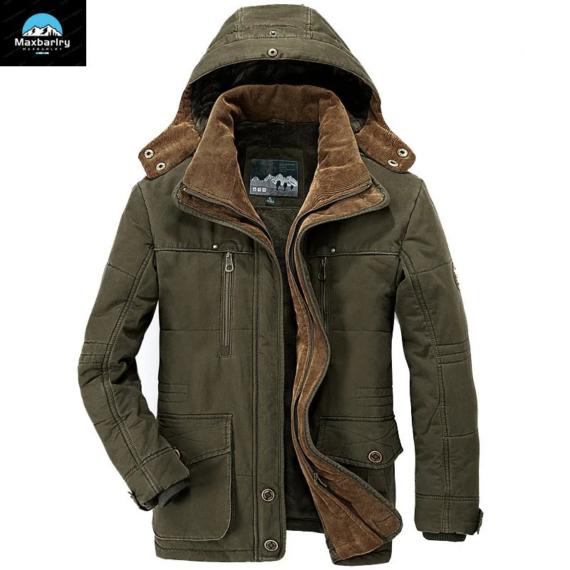 Mens long winter coat hooded casual warm Parkas 7XL highquality mens suitable multi pocket cargo jacket 241212Z