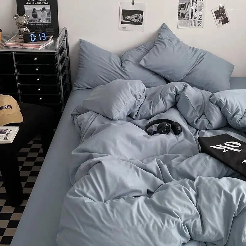 100% Cotton Pink Bedding Set Nordic Chic Duvet Cover Flat Sheet Pillowcase Soft Comforter Cover Bed Linen Boy Girl Home Textiles ACD0734-image-1047146452