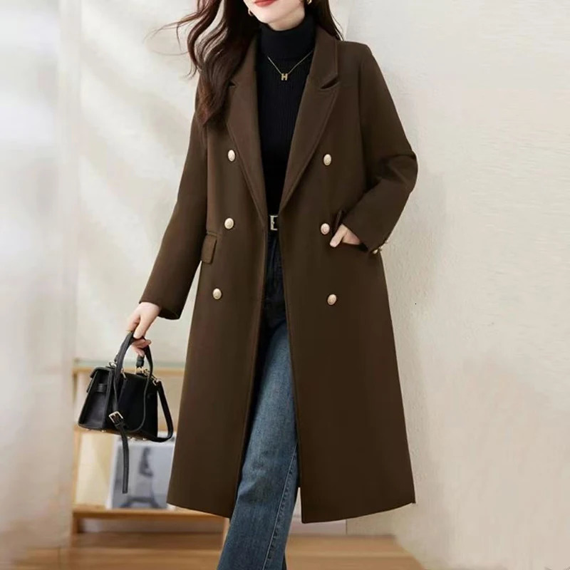 Autumn and winter wool jacket womens 100 doublelayer 2025 trench 241213Z