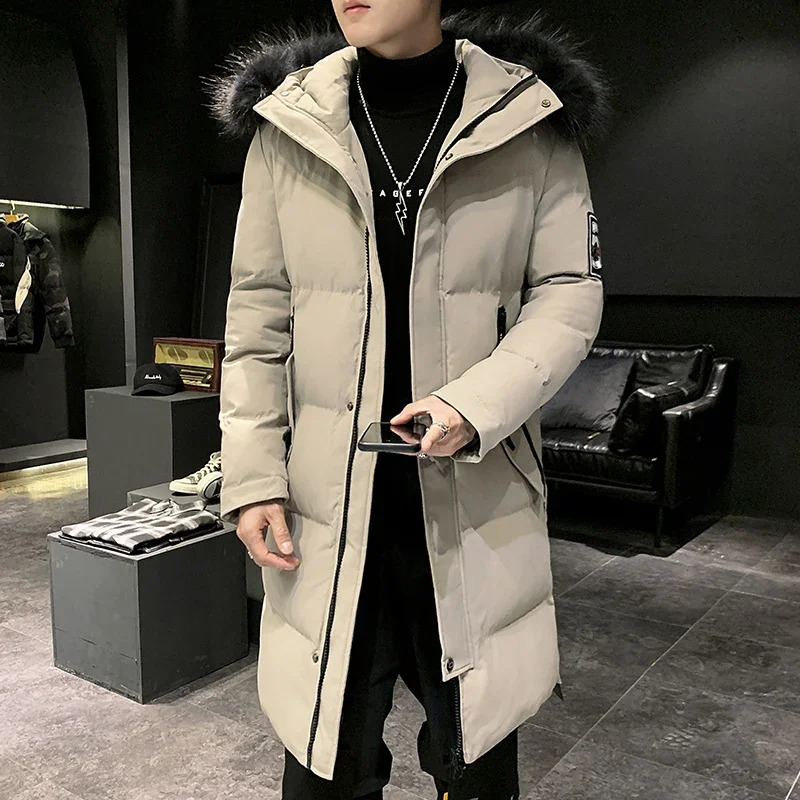 2023 Big Parker Jacket Mens Winter Thickened Casual Fur Collar Windproof Hooded Fashion S3XL 241213Z