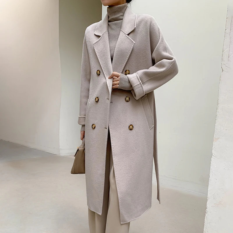 2024 Womens Thick Cashmere Coat Extended Edition Business Classic Versatile Leisure Fashion Style 241213Z