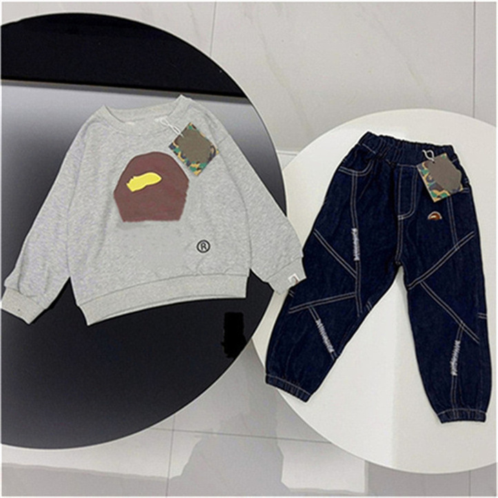 Vêtements de créateurs pour enfants Ensemble sportif à manches longues pour enfants de haute qualité garçons de mode de mode de rue Street Taille