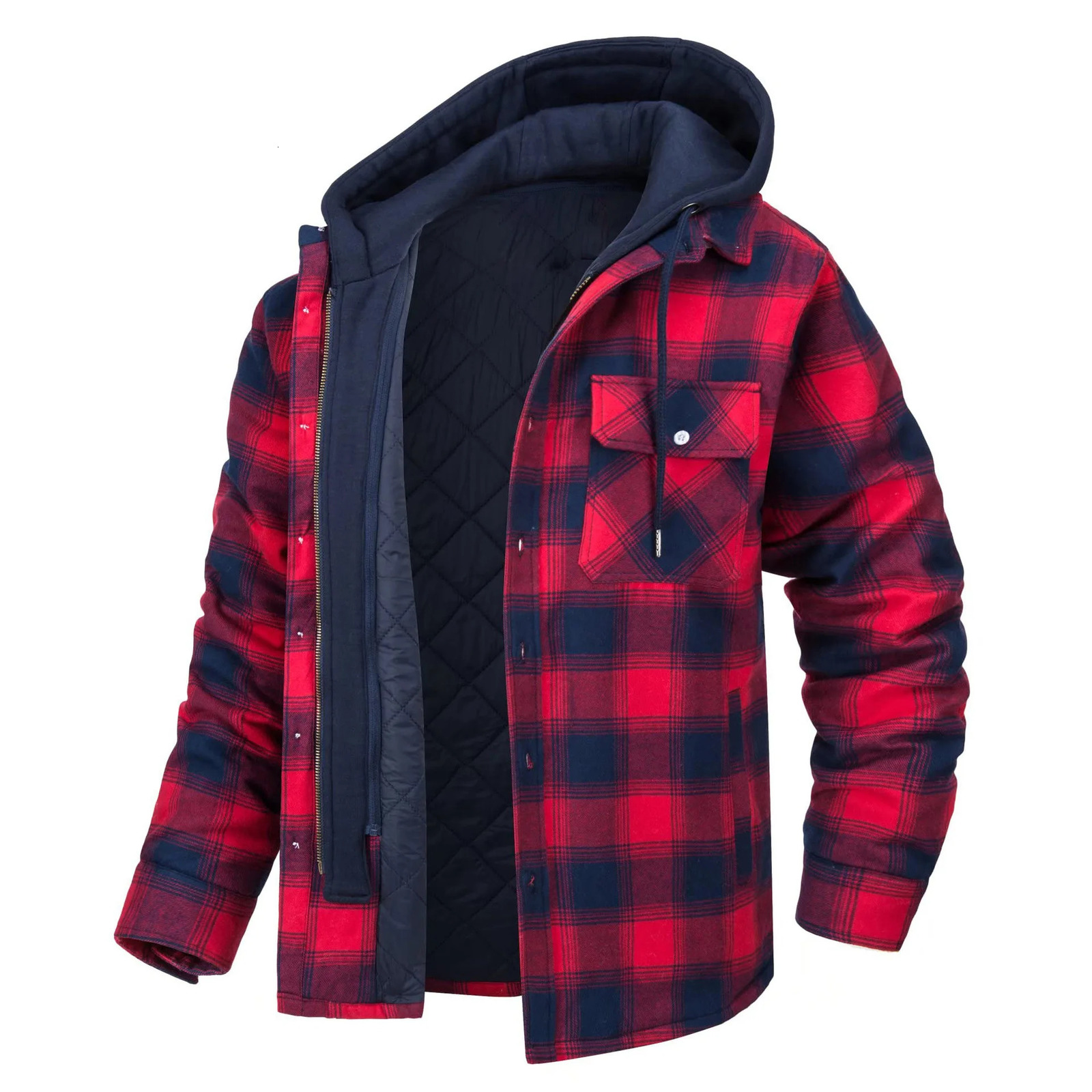 Mens Winter Warm Classic Plain Jacket with Wool Lining Coat Hoodie Thick Casual Plus Size M5XL 241213Z