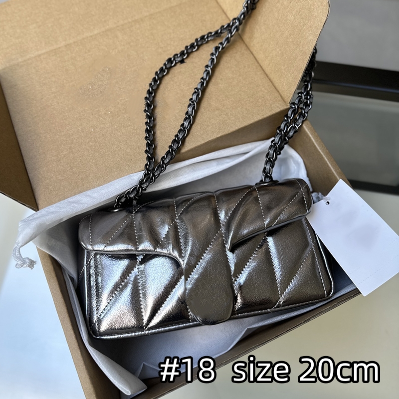 Nouveau créateur sacs en cuir en argent métallique Sac fourre-tout tabby pour femmes hommes de la taille de luxe sac croix de corps sac à main