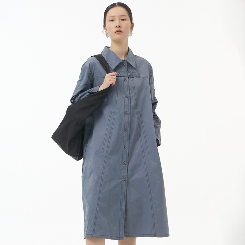 2025 Spring New Plus Size Women's Temperament Original Bright Line Contrast Color Loose Slim Plus Size Dress D02247