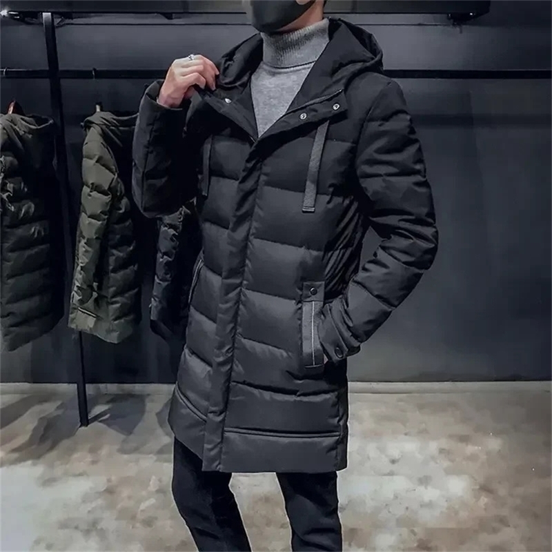 8xl Winter Long Parka Mens Fashion Classic Solid Color Thick Warm Padded Jacket Men Outdoor Snow Clothing Windproof Hooded Coat 241212Z