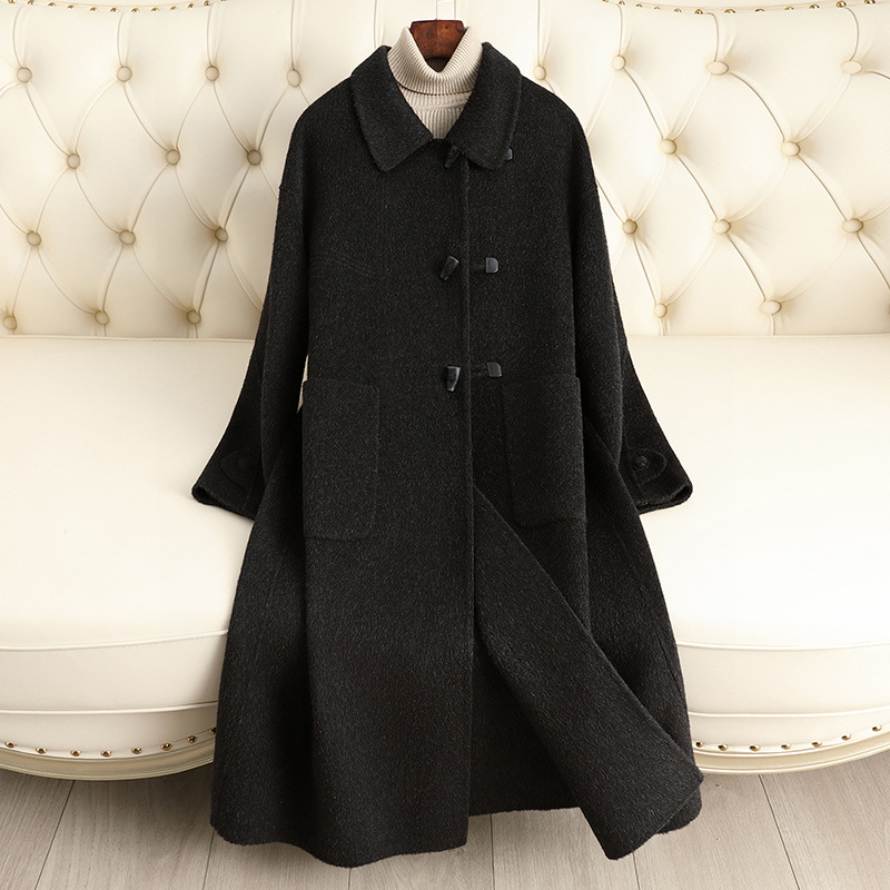 D3227 nouveau manteau en cachemire double face automne et hiver haut de gamme pour les déplacements long style tempérament ample
