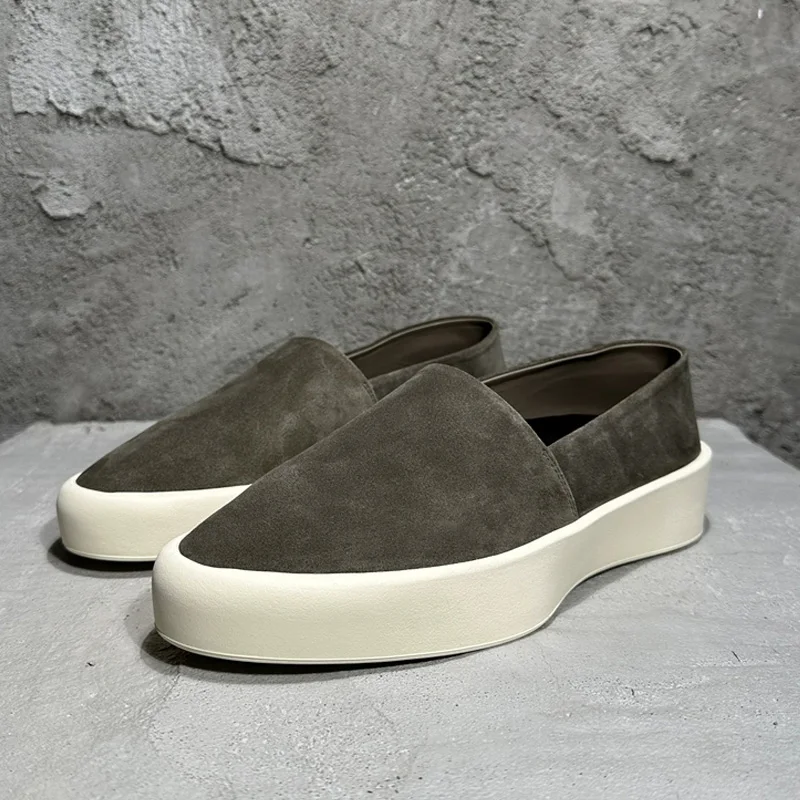 Male Casual Boots Shoes Big Size Soft Genuine Leather Flats Fashion Low-Top Men Loafers Shoes p25d50