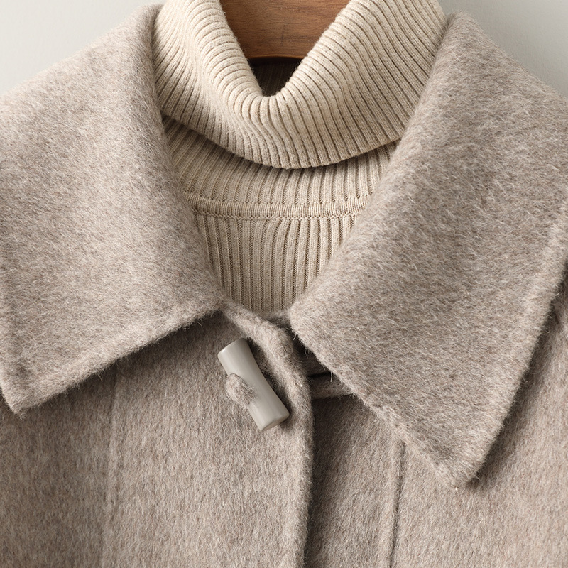 D5058 Manteau en laine et cachemire Double face pour femmes, moyen et long, style coréen, ample, nouveau style printemps 2024, haut de gamme